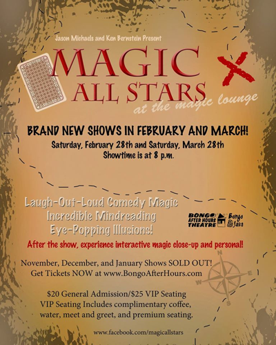 Magic All Stars This Saturday at Bongo After Hours Theatre