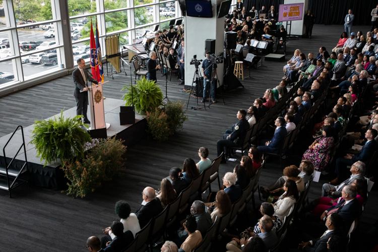 Mayor Freddie O'Connell delivers the 2026 State of Metro address at Nissan Stadium