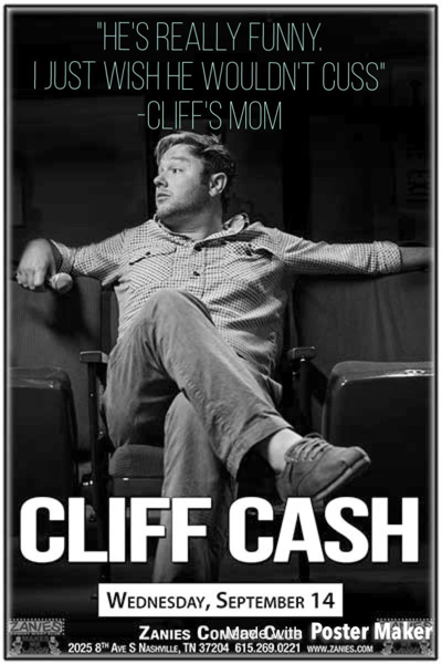 Cliff Cash at Zanies Sept 14