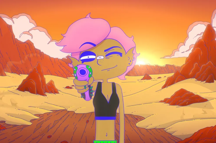 A still from the animated feature Lesbian Space Princess