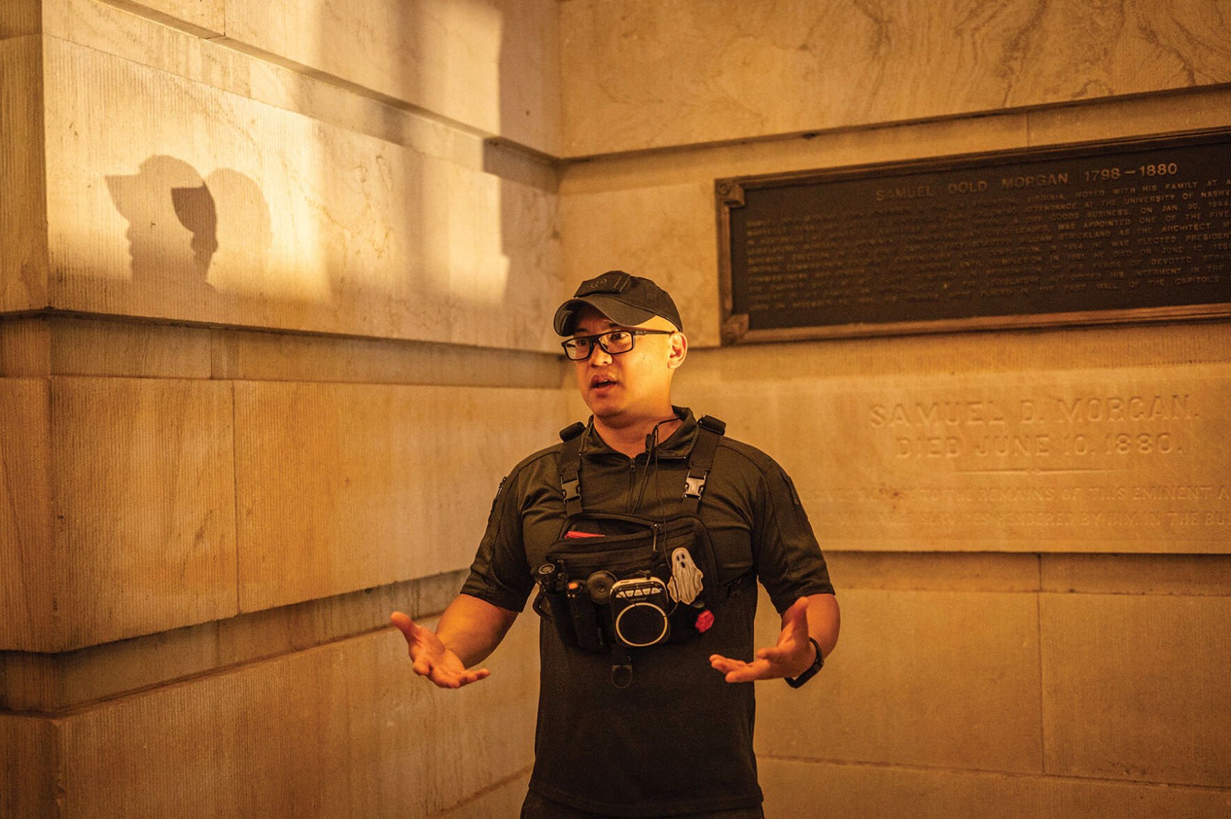 Nestor Ilagan gives a ghost tour at the Capitol