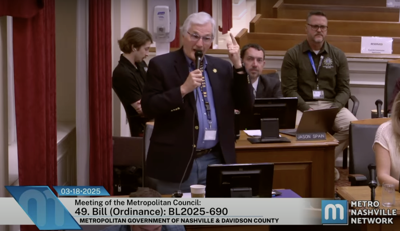 Councilmember Bob Nash addresses the Metro Council, March 18, 2025