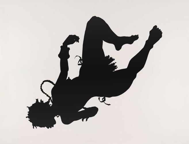 “African/American,” Kara Walker.  Linocut, 44 x 62 in. Collections of Jordan D. Schnitzer and His Family Foundation, 1998.53.