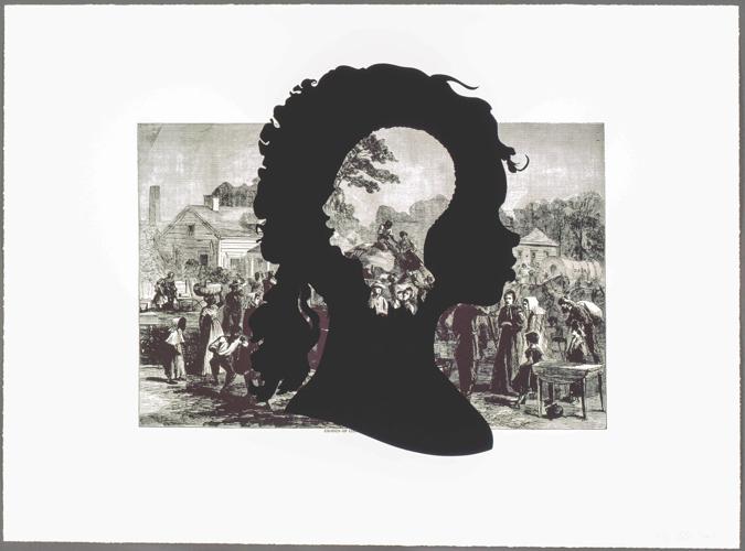 “Harper’s Pictorial History of the Civil War (Annotated): Exodus of Confederates from Atlanta,” Kara Walker. Collections of Jordan D. Schnitzer and His Family Foundation, 2005.339l.