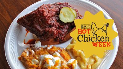 Hot chicken plate at Bishop's Meat-and-3