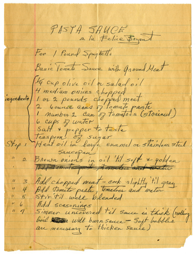 On the Meaning Behind Felice Bryant’s Spaghetti Sauce