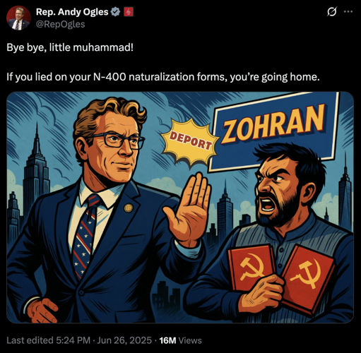 A tweet posted by U.S. Rep. Andy Ogles