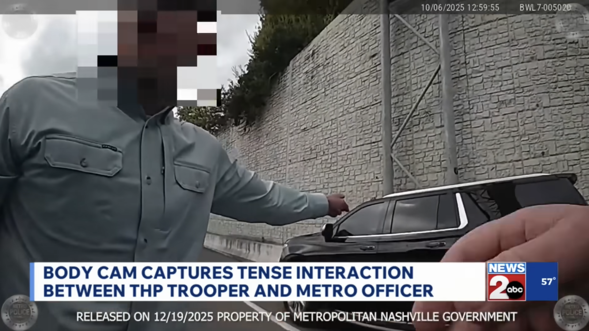 An October interaction between an MNPD officer and a Tennessee Highway Patrol officer