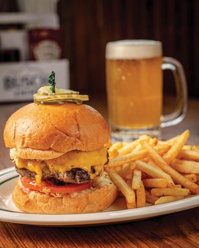 A hamburger and beer at Brown’s Diner