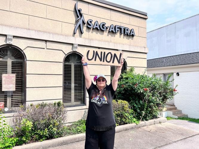 Carla Christina Contreras at a SAG-AFTRA rally in Nashville