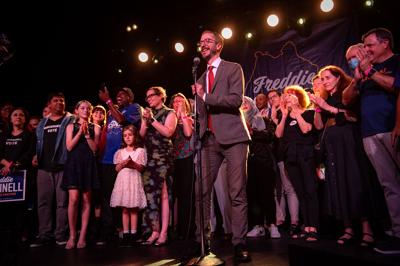 Freddie O'Connell addresses his supporters after winning the 2023 mayoral runoff, Sept. 14, 2023