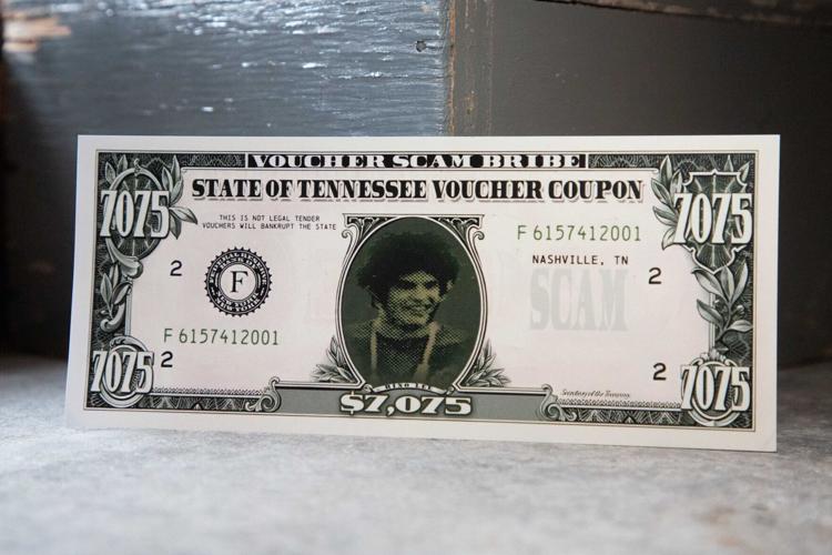 During January's special session, activists opposing Gov. Bill Lee's Education Freedom Act handed out "voucher scam" flyers