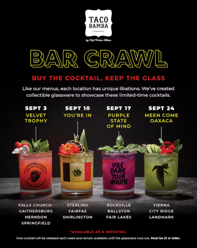 Taco Bamba Bar Crawl Flyer