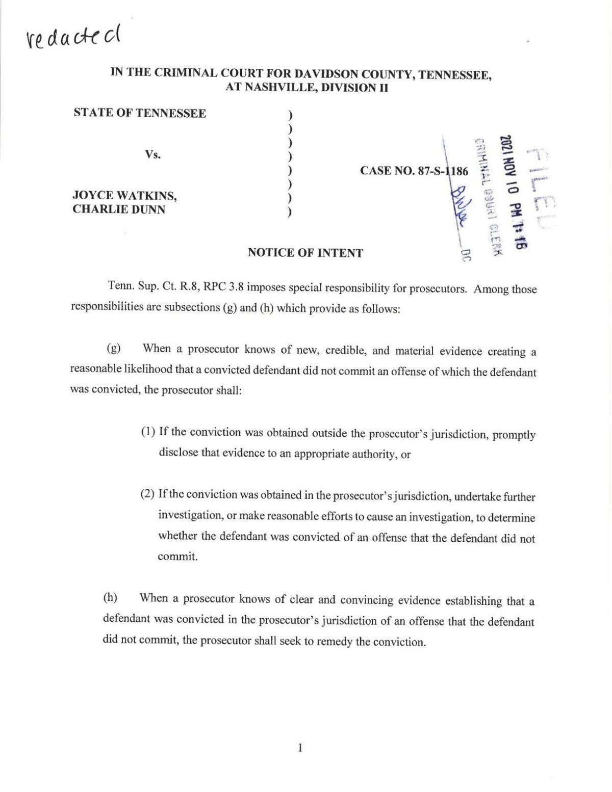 Conviction Review Unit report