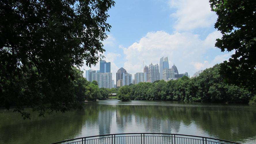 The Atlanta skyline from Piedmont Park