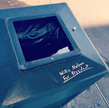 Best Presidential Endorsement From a Trash Can