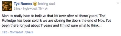 The Rutledge Sold, Closing This Month?