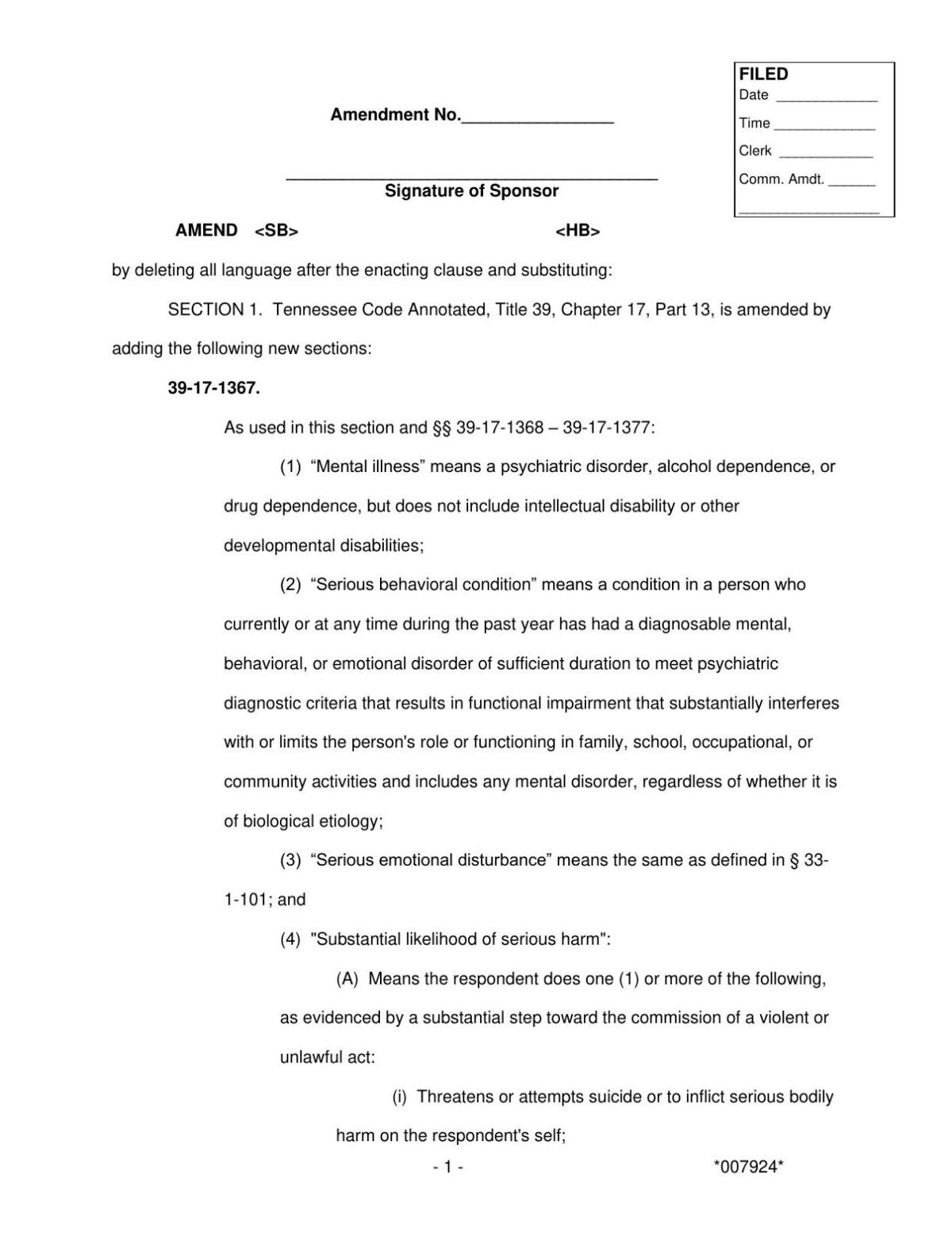 Proposed language for extreme risk protection plan