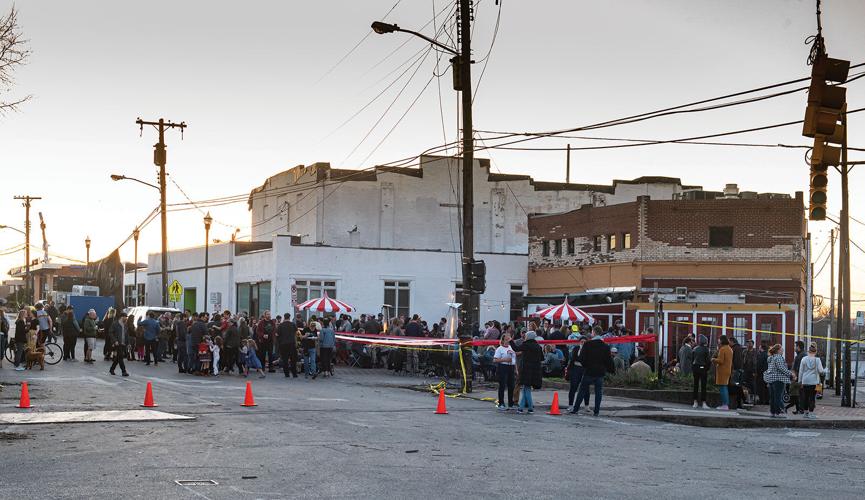 An outdoor cookout thrown by Margot following East Nashville's March 2020 tornado