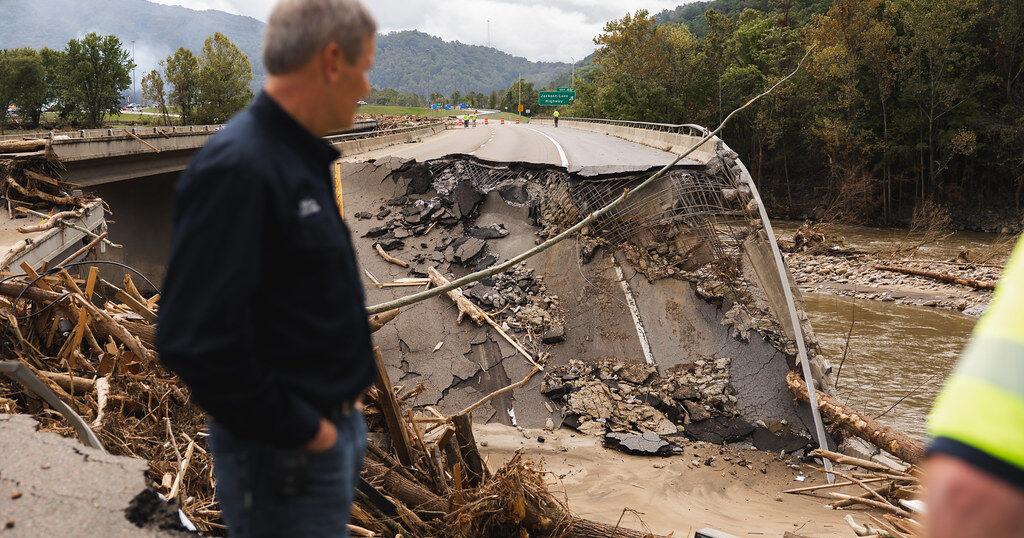 Gov. Bill Lee observes East Tennessee flood damage, Oct. 1, 2024