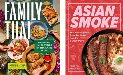 The book jackets for 'Family Thai' (left) and 'Asian Smoke' (right)