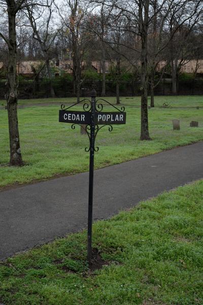 Nashville City Cemetery intersection of Cedar and Poplar