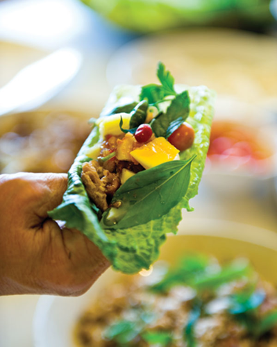 Patti Myint’s off-the-menu salad packs a world of flavor into a lettuce leaf at International Market & Restaurant