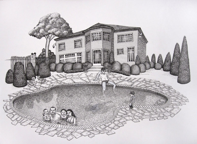 At Zeitgeist, work by two artists addresses the weirdness of suburbia