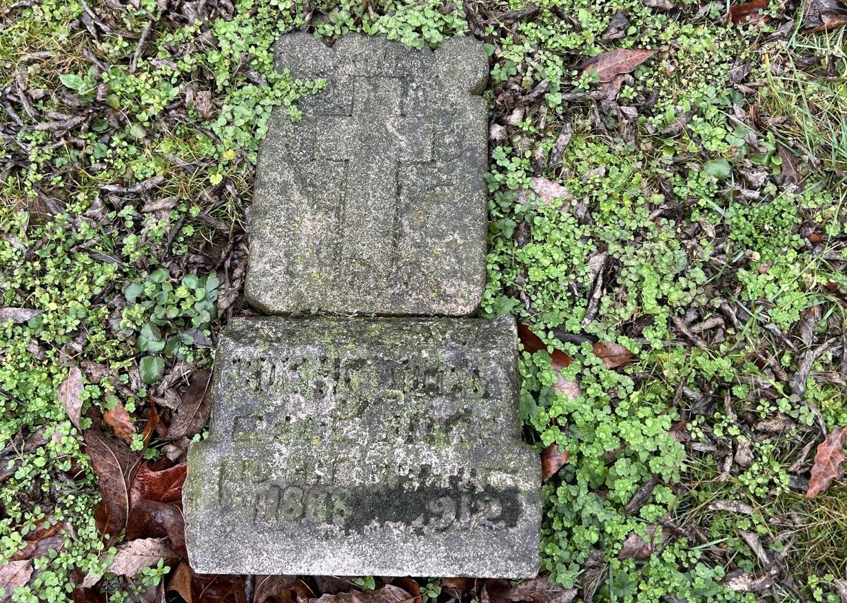 A headstone in Madison's Sons of Ham Cemetery