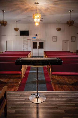 A gun safe at the Rock United Ministries