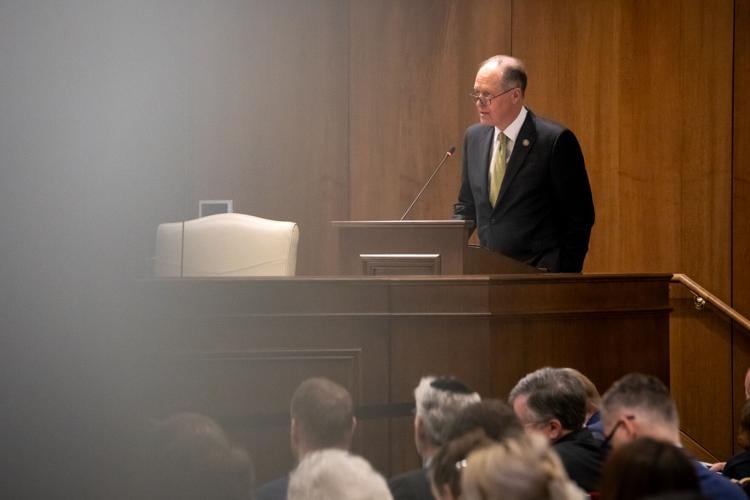 Senate Majority Leader Jack Johnson speaks during a Senate committee, March 24, 2026