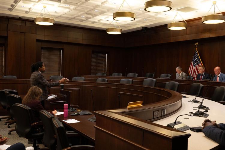 State Rep. Justin Jones speaks before the State Building Commission, July 31, 2025
