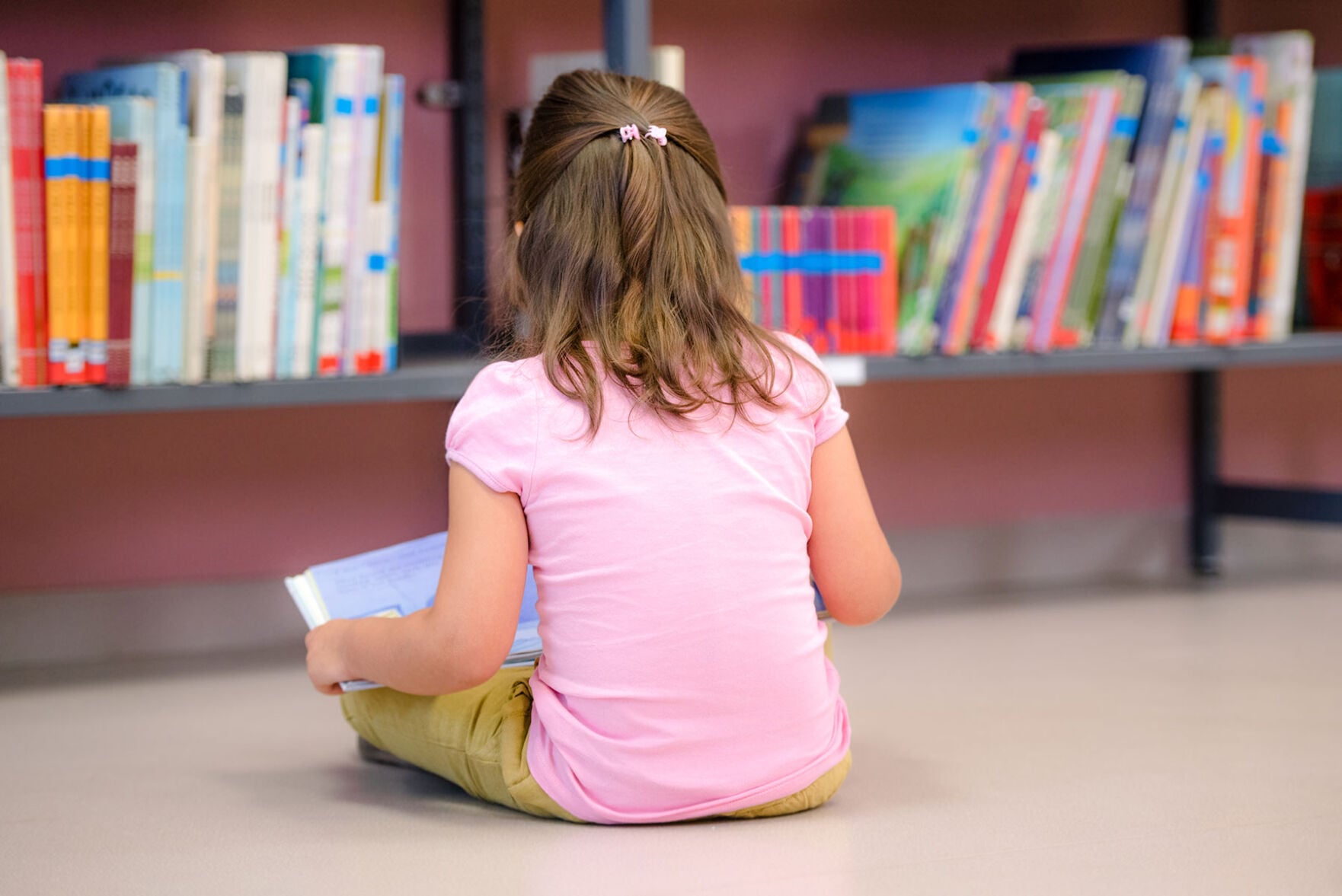 A young child reading