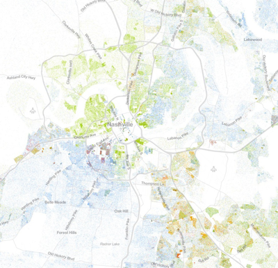 A Racial Dot Density Map of Davidson County