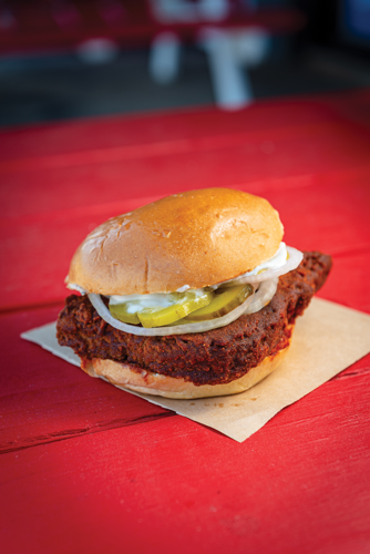 Veg Out: The BE-Hive Deli — Nashville Hot Fried Chxn Sandwich