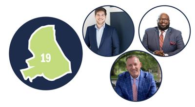 District 19 candidates:  Jacob Kupin, Jasper Hendricks III, Jonathan Turner