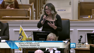 Councilmember Sandra Sepulveda addresses the Metro Council, Nov. 19, 2024