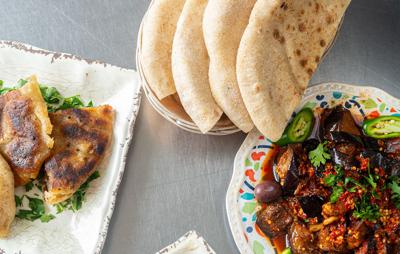 Pita and sides at Galilee
