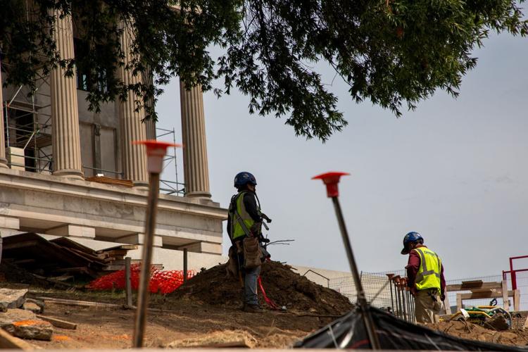 Construction continues on the grounds of the Tennessee State Capitol, Aug. 28, 2026