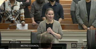 Councilmember Angie Henderson addresses the Metro Council, Jan. 17, 2023