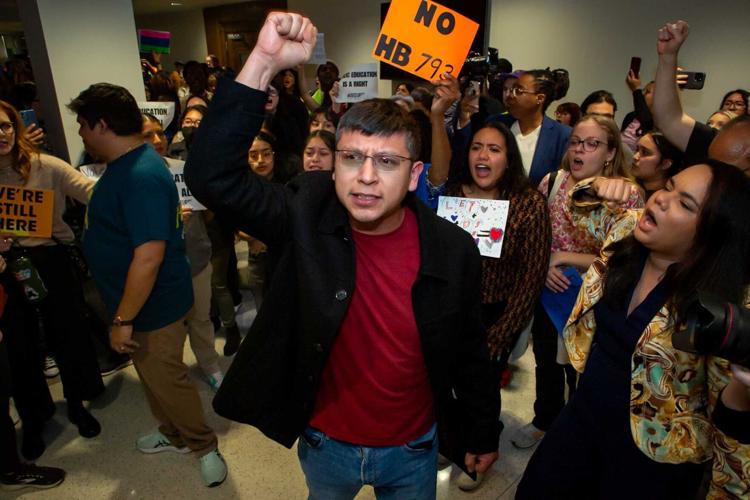 Protesters react to discussion of HB 793, March 11, 2025