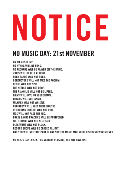 The Day the Music Briefly Subsided: No Music Day Nov. 21