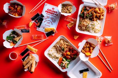 an array of menu items from Golden Prawn #3