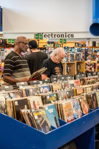 Shoppers peruse records at McKay's