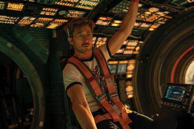 A screenshot of Ryan Gosling in a space capsule in Project Hail Mary