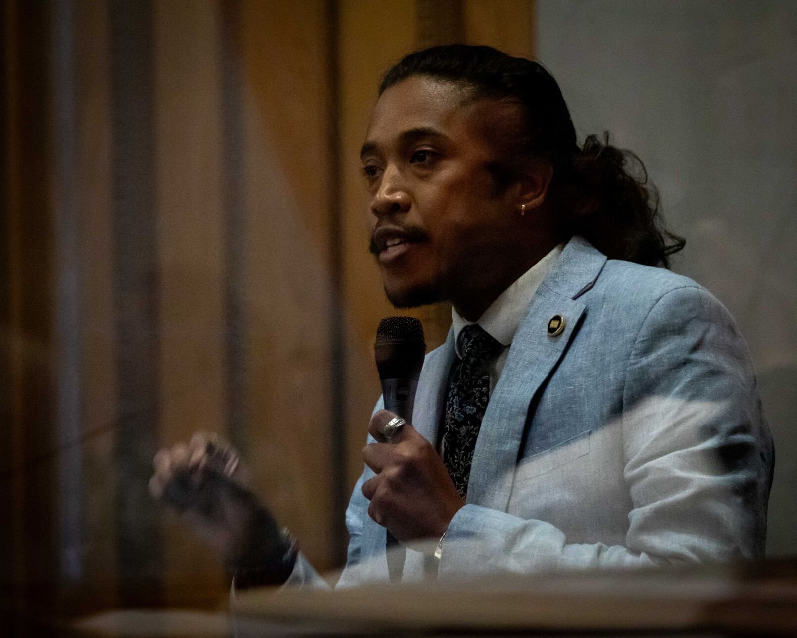 Rep. Justin Jones speaks on the House floor, April 22, 2025