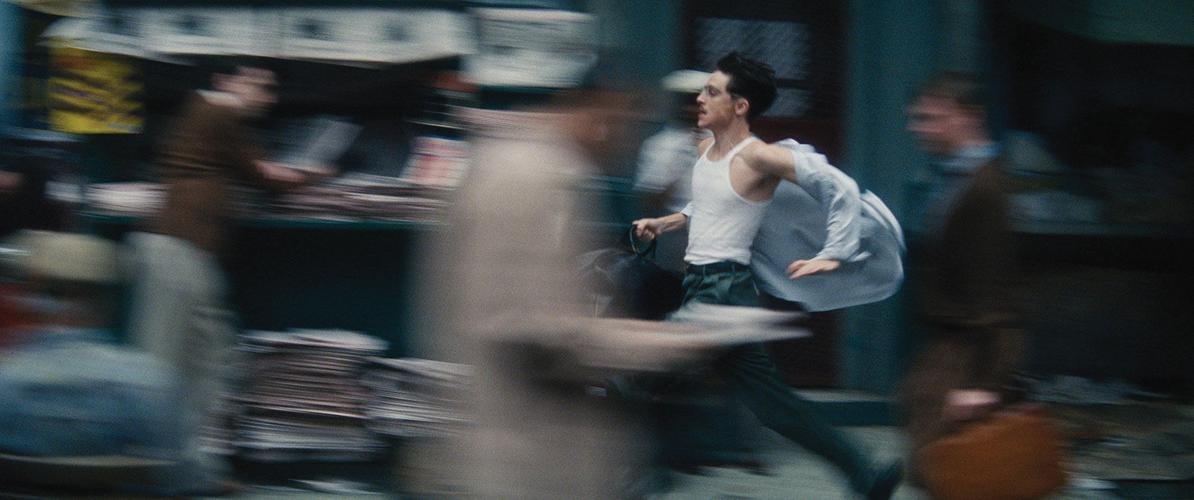 Timothée Chalamet sprinting in 'Marty Supreme'