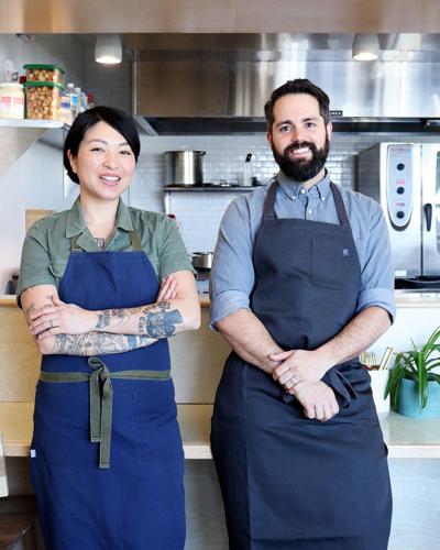 Leina Horii and Brian Lea in their new space at Kisser.JPG