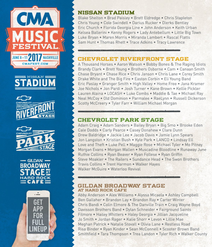 CMA Fest Announces Lineup of Mostly Usual Suspects for 2017