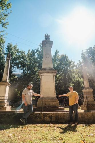 Bryan Gilley and Oliver Arney in the Nashville City Cemetery